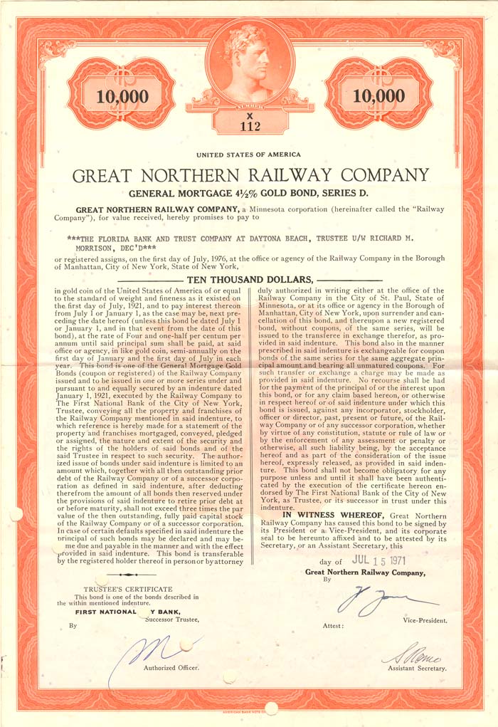 Great Northern Railway Co. - Bond